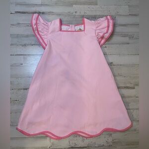 The Yellow Lamb Lauren Dress Oxford Pink Ruffle Sleeve Girls Size 5
